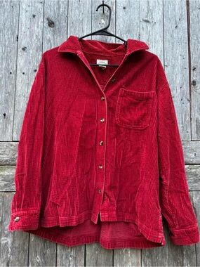 L.L. Bean Deep Red Corduroy Shirt Jacket
